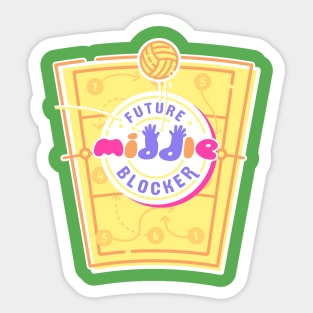 Future Middle Blocker | Child Volleyball Design Sticker